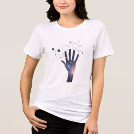 Cosmic Hand in Starry Galaxy – Surreal Spiritual S トライブレンドＴシャツ