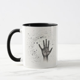 Cosmic Hand in Starry Galaxy – Surreal Spiritual S マグカップ
