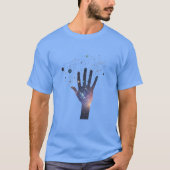 Cosmic Hand in Starry Galaxy – Surreal Spiritual S Tシャツ (正面)