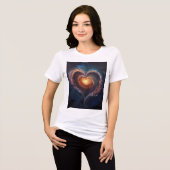 Cosmic Heart Galaxy Love Art – Universe Romance  トライブレンドＴシャツ (正面全面)