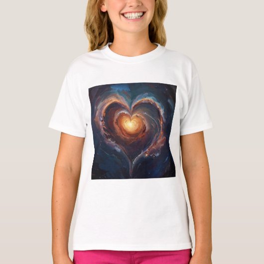 Cosmic Heart Galaxy Love Art – Universe Romance  Tシャツ (正面)