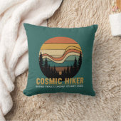 Cosmic Hiker Retro 70s Sunset Space Forest Stars クッション (ブランケット)
