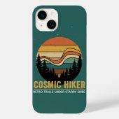 Cosmic Hiker Retro 70s Sunset Space Forest Stars Case-Mate iPhoneケース (裏面)