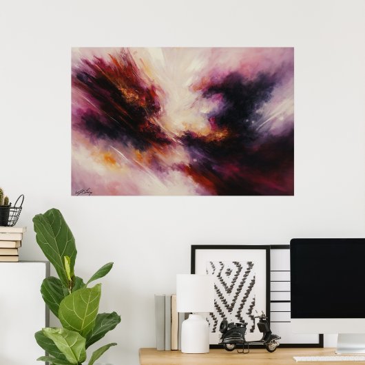 Cosmic Inferno Abstract Explosion ポスター (ホームオフィス)