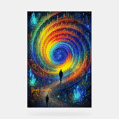 Cosmic Journey Galaxy Rainbow Light Surreal  アクリルサイン (正面)