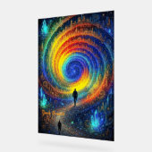 Cosmic Journey Galaxy Rainbow Light Surreal  アクリルサイン (傾斜)