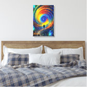 Cosmic Journey Galaxy Rainbow Light Surreal キャンバスプリント (インサイチュ (寝室))