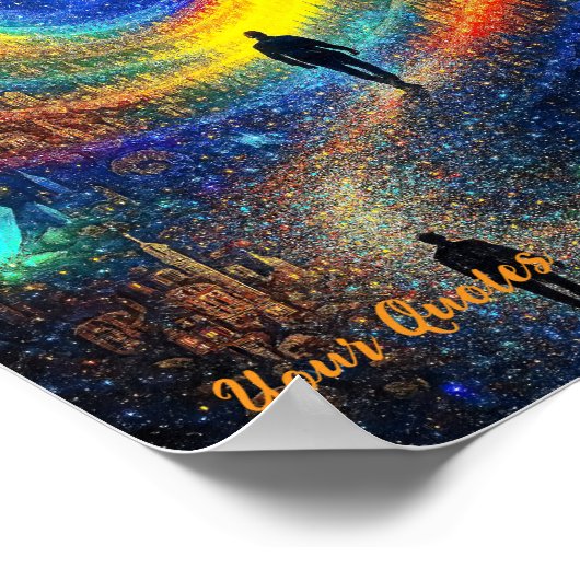 Cosmic Journey Galaxy Rainbow Light Surreal  ポスター (角)