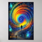 Cosmic Journey Galaxy Rainbow Light Surreal ポスター (正面)