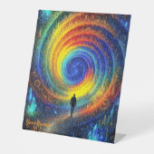 Cosmic Journey Galaxy Rainbow Light Surreal 台座サイン (正面)