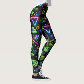 Cosmic Jungle Neon Galaxy Tropical Activewear レギンス (右)