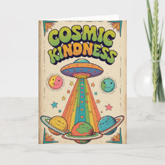Cosmic Kindness Birthday Card, Cute Space Birthday カード