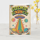 Cosmic Kindness Birthday Card, Cute Space Birthday カード (黄色い花)