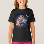 Cosmic Kitty Rocket Ride Funny Space Cat Adventure Tシャツ (正面)