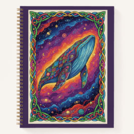 Cosmic Leviathan Whale Zentangle Galaxy Journal ノートブック