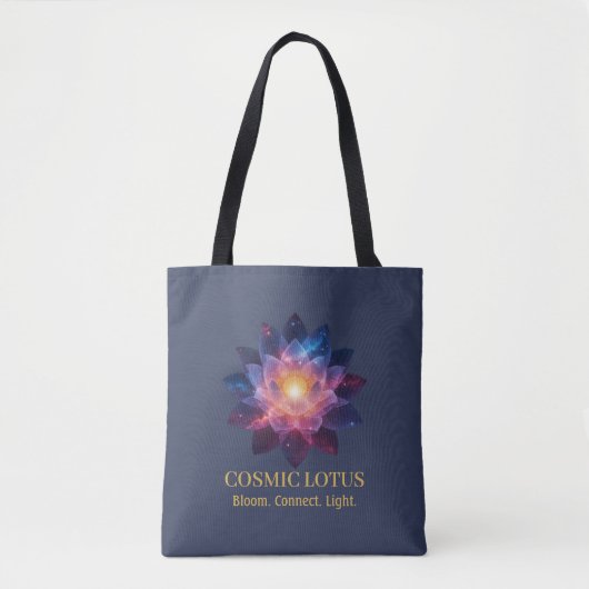 Cosmic Lotus Flower | Galaxy Bloom Energy トートバッグ (正面)