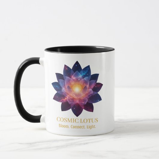 Cosmic Lotus Flower | Galaxy Bloom Energy マグカップ (左)