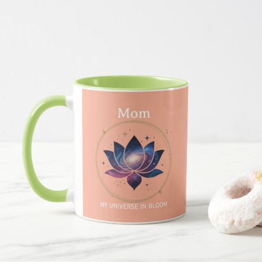Cosmic Lotus Flower Mom Bloom マグカップ (ドーナツ)