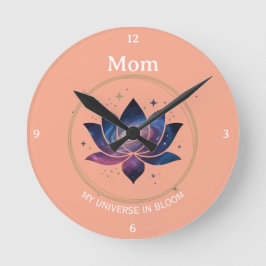 Cosmic Lotus Flower Mom Bloom ラウンド壁時計