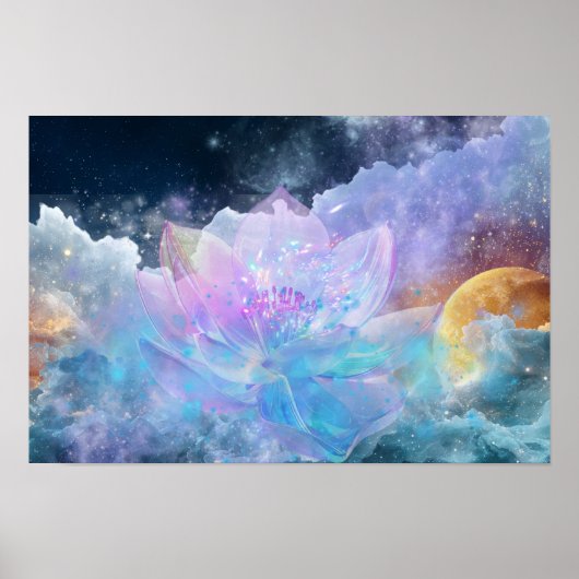 Cosmic Lotus Flower Poster ポスター (正面)