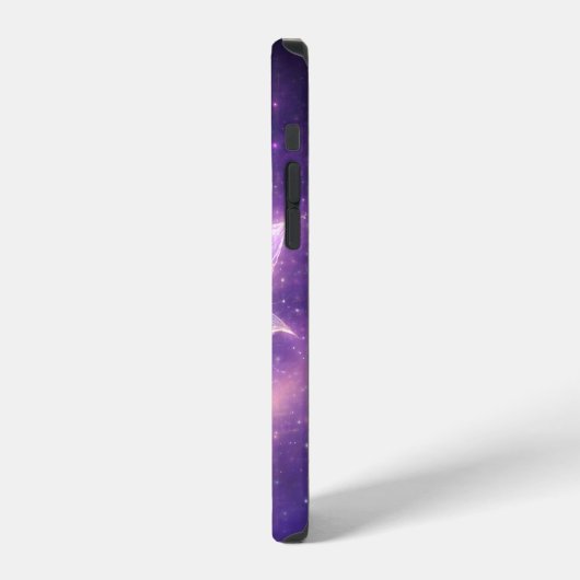 Cosmic Lotus Flower with Galaxy Glow iPhoneケース (左側面)