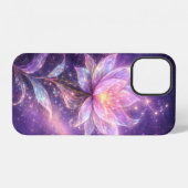 Cosmic Lotus Flower with Galaxy Glow iPhoneケース (裏面横)