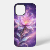 Cosmic Lotus Flower with Galaxy Glow iPhoneケース (裏面)