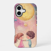 Cosmic Love: Anime Starry Night Phone Case iPhone 16ケース (裏面)