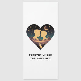 Cosmic Love Story Heart with Lovers and Fox Art