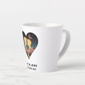 Cosmic Love Story Heart with Lovers and Fox Art カフェラテマグ (右アングル)