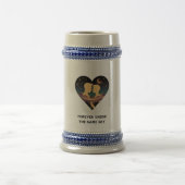 Cosmic Love Story Heart with Lovers and Fox Art ビールジョッキ (中央)