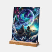 Cosmic Lovers Galaxy Planet Fantasy Acrylic Print アクリルサイン (傾斜)