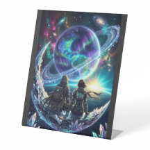 Cosmic Lovers Galaxy Planet Fantasy Acrylic Print
