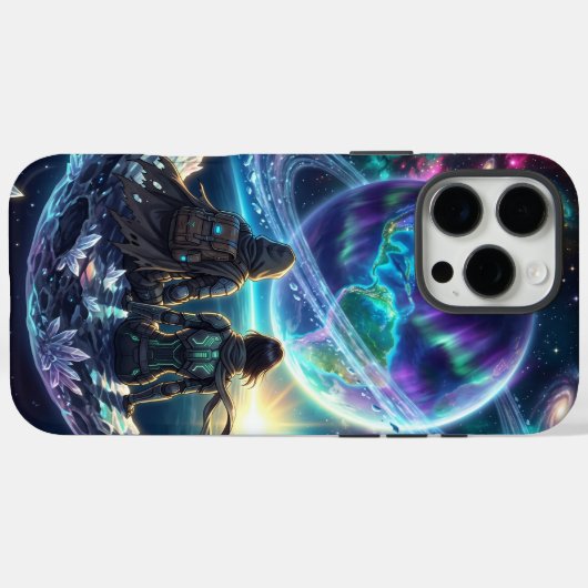 Cosmic Lovers Galaxy Planet Fantasy Acrylic Print Case-Mate iPhoneケース (裏面 (横))
