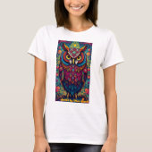 Cosmic Mandala Owl Tシャツ (正面)