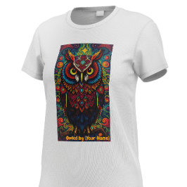 Cosmic Mandala Owl Tシャツ