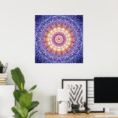 Cosmic Mandala Poster - Meditation Poster ポスター (ホームオフィス)