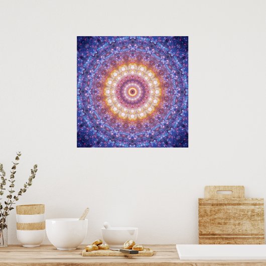Cosmic Mandala Poster - Meditation Poster ポスター (キッチン)