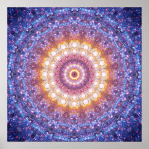 Cosmic Mandala Poster - Meditation Poster ポスター