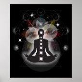 Cosmic Meditation Moon Phase Mandala Poster ポスター (正面)