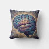 Cosmic Mind Mandala – Abstract Brain Art クッション (正面)