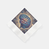 Cosmic Mind Mandala – Abstract Brain Art 縁ありカクテルナプキン (角)