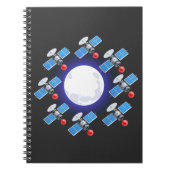 Cosmic Moon Orb With Satellite Ring | Space ノートブック (正面)