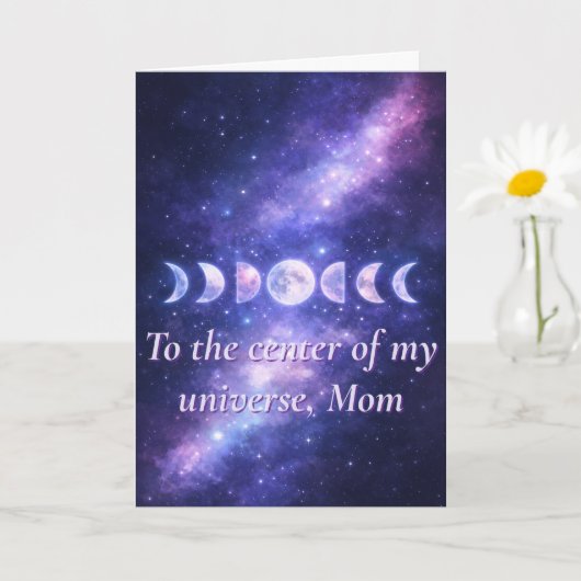 Cosmic Moon Phases Mother’s Day Card カード (小さな植物)