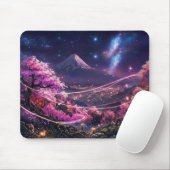 Cosmic Mount Fuji & Sakura Night Mouse Pad - Anime マウスパッド (マウス)
