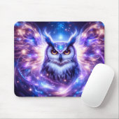 Cosmic Mystical Wisdom Celestial Spiritual Owl  マウスパッド (マウス)