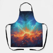 Cosmic Nebula Abstract Galaxy Space Art エプロン (正面)