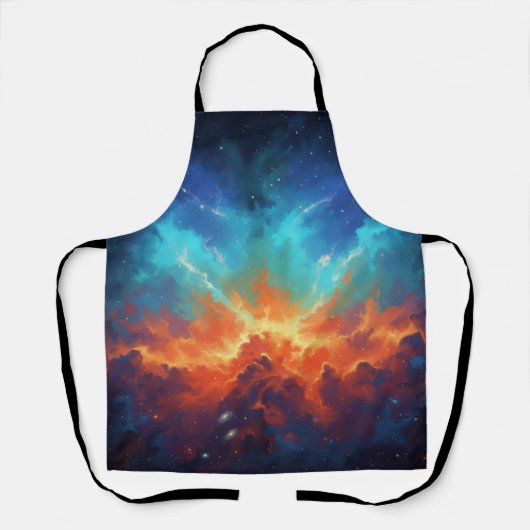 Cosmic Nebula Abstract Galaxy Space Art エプロン (正面)