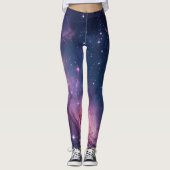 Cosmic Nebula Seamless Pattern for All-Over Print  レギンス (正面)