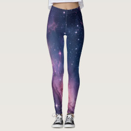 Cosmic Nebula Seamless Pattern for All-Over Print レギンス